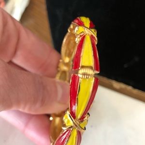 Vintage Corocraft red yellow enamel Bracelt